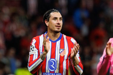 Jose Maria Gimenez UEFA Şampiyonlar Ligi maçında Atletico de Madrid ve Red Bull Leipzig (Maciej Rogowski) takımları arasında görüldü.)