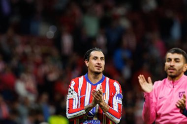 Jose Maria Gimenez UEFA Şampiyonlar Ligi maçında Atletico de Madrid ve Red Bull Leipzig (Maciej Rogowski) takımları arasında görüldü.)