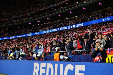 Atletico taraftarları UEFA Şampiyonlar Ligi maçında Atletico de Madrid ve Red Bull Leipzig (Maciej Rogowski)