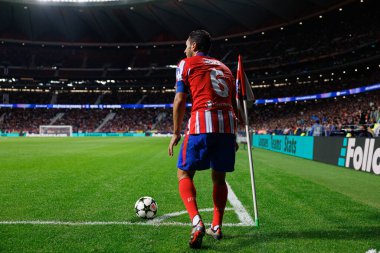 Koke UEFA Şampiyonlar Ligi maçında Atletico de Madrid ve Red Bull Leipzig (Maciej Rogowski) takımları arasında görüldü.)