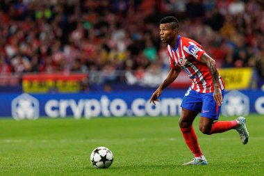 Samuel Lino UEFA Şampiyonlar Ligi maçında Atletico de Madrid ve Red Bull Leipzig (Maciej Rogowski) takımları arasında görüldü.)