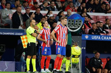 Conor Gallagher, Alexander Sorloth UEFA Şampiyonlar Ligi maçında Atletico de Madrid ve Red Bull Leipzig (Maciej Rogowski) takımları arasında görüldü.)