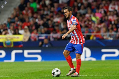 Koke UEFA Şampiyonlar Ligi maçında Atletico de Madrid ve Red Bull Leipzig (Maciej Rogowski) takımları arasında görüldü.)
