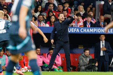 Diego Simeone UEFA Şampiyonlar Ligi maçında Atletico de Madrid ve Red Bull Leipzig (Maciej Rogowski) takımları arasında görüldü.)