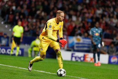 Peter Gulacsi UEFA Şampiyonlar Ligi maçında Atletico de Madrid ve Red Bull Leipzig (Maciej Rogowski) takımları arasında görüldü.)