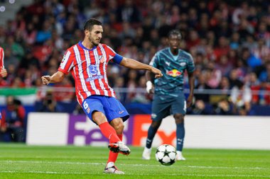 Koke UEFA Şampiyonlar Ligi maçında Atletico de Madrid ve Red Bull Leipzig (Maciej Rogowski) takımları arasında görüldü.)