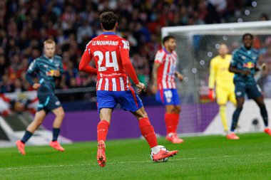 Robin Le Normand UEFA Şampiyonlar Ligi maçında Atletico de Madrid ve Red Bull Leipzig (Maciej Rogowski) takımları arasında görüldü.)