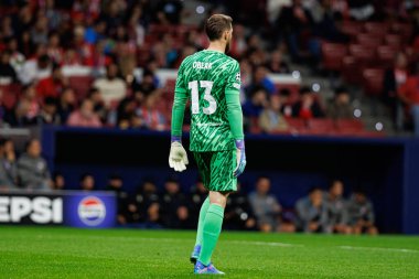Jan Oblak UEFA Şampiyonlar Ligi maçında Atletico de Madrid ve Red Bull Leipzig (Maciej Rogowski) takımları arasında görüldü.)