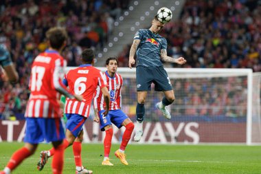 Benjamin Sesko UEFA Şampiyonlar Ligi maçında Atletico de Madrid ve Red Bull Leipzig (Maciej Rogowski) takımları arasında görüldü.)