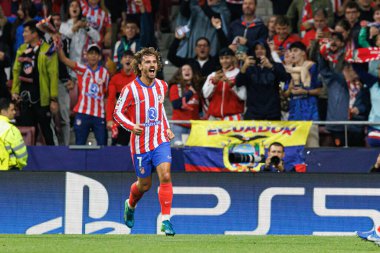 Antoine Griezmann UEFA Şampiyonlar Ligi maçında Atletico de Madrid ve Red Bull Leipzig (Maciej Rogowski) takımları arasında görüldü.)