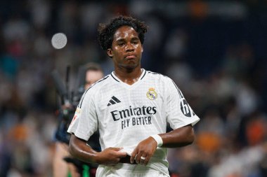 Endrick, Real Madrid FC ve RCD Espanyol de Barcelona takımları arasında Estadio Santiago Bernabeu (Maciej Rogowski)