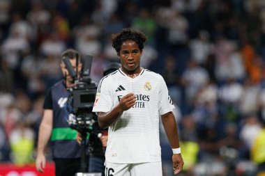 Endrick, Real Madrid FC ve RCD Espanyol de Barcelona takımları arasında Estadio Santiago Bernabeu (Maciej Rogowski)