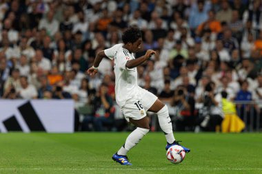 Endrick, Real Madrid FC ve RCD Espanyol de Barcelona takımları arasında Estadio Santiago Bernabeu (Maciej Rogowski)