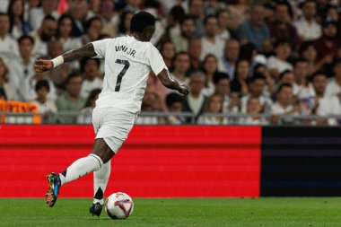 Küçük Vinicius, Real Madrid FC ve RCD Espanyol de Barcelona takımları arasında Estadio Santiago Bernabeu (Maciej Rogowski)