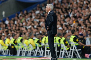 Carlo Ancelotti, Real Madrid FC ve RCD Espanyol de Barcelona takımları arasında Estadio Santiago Bernabeu (Maciej Rogowski)