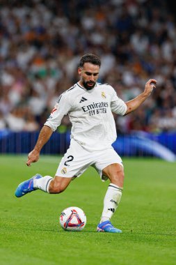 Dani Carvajal, Real Madrid FC ve RCD Espanyol de Barcelona takımları arasında Estadio Santiago Bernabeu 'da (Maciej Rogowski)