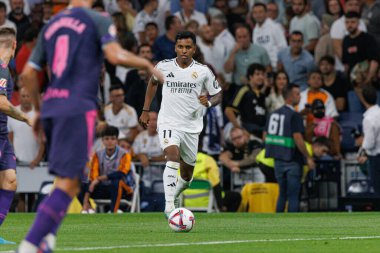 Estadio Santiago Bernabeu 'da Real Madrid FC ve RCD Espanyol de Barcelona takımları arasında oynanan LaLiga EA SPORTS maçı sırasında Kylian Mbappe görüldü (Maciej Rogowski)