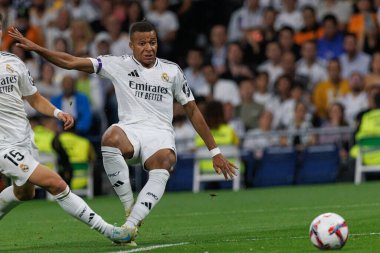 Estadio Santiago Bernabeu 'da Real Madrid FC ve RCD Espanyol de Barcelona takımları arasında oynanan LaLiga EA SPORTS maçı sırasında Kylian Mbappe görüldü (Maciej Rogowski)