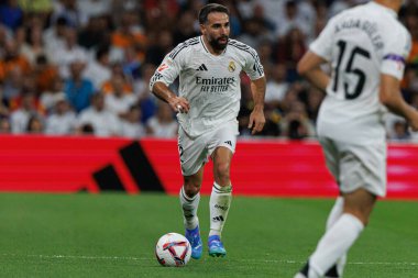 Dani Carvajal, Real Madrid FC ve RCD Espanyol de Barcelona takımları arasında Estadio Santiago Bernabeu 'da (Maciej Rogowski)