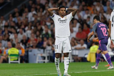 Estadio Santiago Bernabeu 'daki Real Madrid FC ve RCD Espanyol de Barcelona takımları arasında oynanan LaLiga EA SPORTS maçında Rodrygo görüldü (Maciej Rogowski)