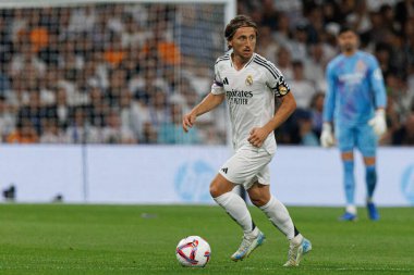 Luka Modriç, Real Madrid FC ve RCD Espanyol de Barcelona takımları arasında Estadio Santiago Bernabeu (Maciej Rogowski)