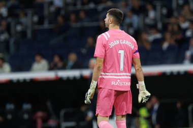 Joan Garcia, Real Madrid FC ve RCD Espanyol de Barcelona takımları arasında Estadio Santiago Bernabeu (Maciej Rogowski)