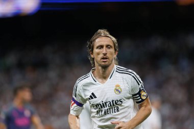 Luka Modriç, Real Madrid FC ve RCD Espanyol de Barcelona takımları arasında Estadio Santiago Bernabeu (Maciej Rogowski)
