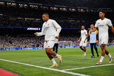 Estadio Santiago Bernabeu 'da Real Madrid FC ve RCD Espanyol de Barcelona takımları arasında oynanan LaLiga EA SPORTS maçı sırasında Kylian Mbappe görüldü (Maciej Rogowski)