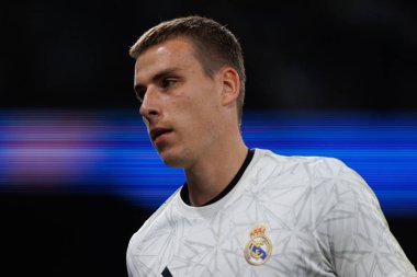 Andy Lunin, Real Madrid FC ve RCD Espanyol de Barcelona takımları arasında Estadio Santiago Bernabeu (Maciej Rogowski)
