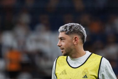 Federico Valverde, Real Madrid FC ve RCD Espanyol de Barcelona takımları arasında Estadio Santiago Bernabeu (Maciej Rogowski)