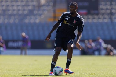 Estadio Municipal Rio Maior 'daki Casa Pia AC ve Moreirense FC takımları arasında oynanan Liga Portekiz maçı sırasında Duplexe Tchamba (Maciej Rogowski)