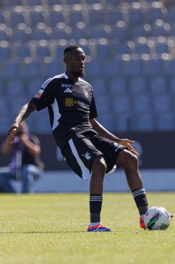 Estadio Municipal Rio Maior 'daki Casa Pia AC ve Moreirense FC takımları arasında oynanan Liga Portekiz maçı sırasında Duplexe Tchamba (Maciej Rogowski)