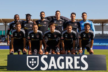 Estadio Belediyesi Rio Maior 'daki Casa Pia AC ve Moreirense FC takımları arasında oynanan Liga Portekiz maçı sırasında Casa Pia takımı (Maciej Rogowski)