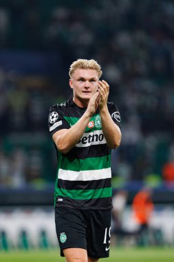 Conrad Harder seen during UEFA Champions League game between teams of Sporting CP and LOSC Lille (Maciej Rogowski)  clipart