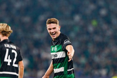 Viktor Gyokeres UEFA Şampiyonlar Ligi maçında, Sporting CP ve LOSC Lille (Maciej Rogowski) takımları arasında görüldü.) 