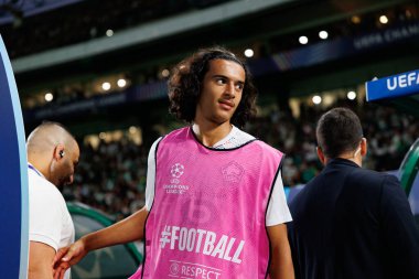 Ayyoub Bouaddi seen during UEFA Champions League game between teams of Sporting CP and LOSC Lille (Maciej Rogowski)  clipart