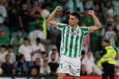 Marc Roca LaLiga EASPORTS maçı sırasında Real Betis Balompie ve Getafe CF takımları arasında Estadio Benito Villamarin 'de (Maciej Rogowski)