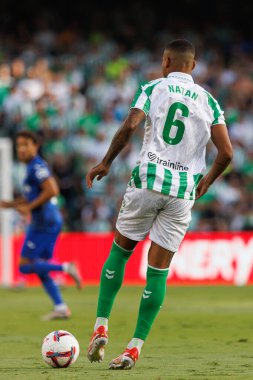Estadio Benito Villamarin 'de Real Betis Balompie ve Getafe CF takımları arasında oynanan LaLiga EASPORTS maçı sırasında Natan (Maciej Rogowski)