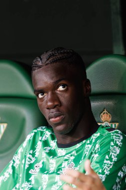Estadio Benito Villamarin 'de Real Betis Balompie ve Getafe CF takımları arasında oynanan LaLiga EASPORTS maçı sırasında Assane Diao (Maciej Rogowski)