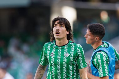 Estadio Benito Villamarin 'de Real Betis Balompie ve Getafe CF takımları arasında oynanan LaLiga EASPORTS maçı sırasında Hector Bellerin (Maciej Rogowski)