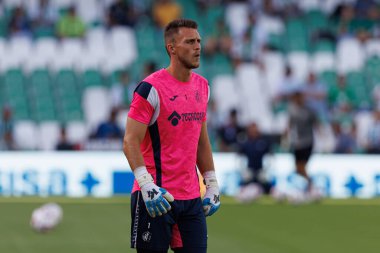 LaLiga EASPORTS maçı sırasında Estadio Benito Villamarin 'de Real Betis Balompie ve Getafe CF takımları arasında Jiri Letacek (Maciej Rogowski)