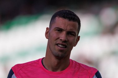 Estadio Benito Villamarin 'de Real Betis Balompie ve Getafe CF takımları arasındaki LaLiga EASPORTS maçı sırasında David Soria (Maciej Rogowski)