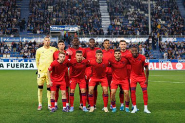 Estadio Mendizorroza 'da Deportivo Alaves ve Sevilla FC takımları arasında oynanan LaLiga EA SPORTS maçı sırasında Sevilla takımı görüldü (Maciej Rogowski)