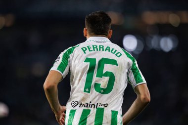 Estadio Benito Villamarin 'de Real Betis Balompie ve RCD Mallorca takımları arasında oynanan LaLiga EASPORTS maçı sırasında Romain Perraud (Maciej Rogowski)