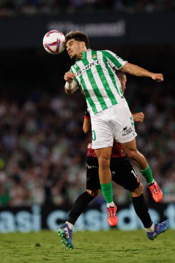 Ez Abde, Abdessamad Ezzalzouli LaLiga EASPORTS maçı sırasında Real Betis Balompie ve RCD Mallorca takımları arasında Estadio Benito Villamarin 'de (Maciej Rogowski)