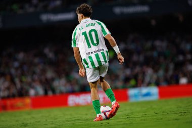 Ez Abde, Abdessamad Ezzalzouli LaLiga EASPORTS maçı sırasında Real Betis Balompie ve RCD Mallorca takımları arasında Estadio Benito Villamarin 'de (Maciej Rogowski)