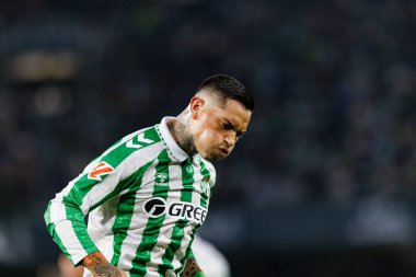 Estadio Benito Villamarin 'de Real Betis Balompie ve RCD Mallorca takımları arasında LaLiga EASPORTS maçı sırasında Chimy Avila (Maciej Rogowski)