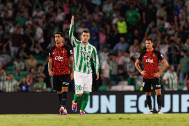 Giovani Lo Celso, Estadio Benito Villamarin 'deki Real Betis Balompie ve RCD Mallorca takımları arasındaki LaLiga EASPORTS maçında gol attıktan sonra kutluyor.)