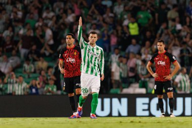 Giovani Lo Celso, Estadio Benito Villamarin 'deki Real Betis Balompie ve RCD Mallorca takımları arasındaki LaLiga EASPORTS maçında gol attıktan sonra kutluyor.)