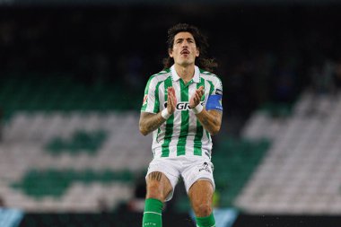 Estadio Benito Villamarin 'de Real Betis Balompie ve RCD Mallorca takımları arasında oynanan LaLiga EASPORTS maçı sırasında Hector Bellerin (Maciej Rogowski)